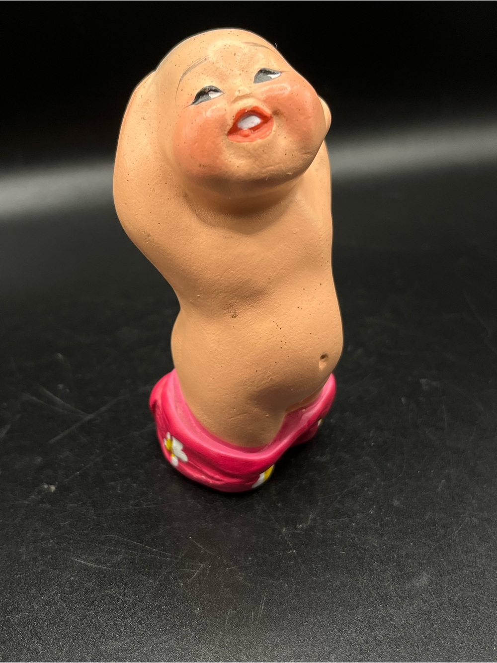 Vintage Chinese Folk Art Clay Baby Figurine - Hand-Painted Wuxi Huishan Style